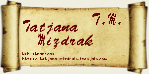 Tatjana Mizdrak vizit kartica